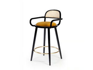 LUC - High wooden stool with integrated cushion _ Mambo Unlimited Ideas